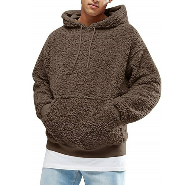 Mens Long Sleeve Sweatshirt Thicken Hooded Hoodie Tops Sweater Jumper Pullover